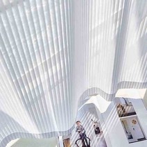 버티컬블라인드 버티컬블라인드 2021자외선차단 펀칭불필요 베이윈도우 거실 베란다 투광 비치지않는 시폰 창문커튼샤원단 화이트색 블라인드, C03-(폭)1.4x 높이 2.5노라인, T03-거는고리 가공