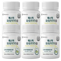 매스틱 검 나무 파워 600 트로시스코 그리스산 효소 히알루론산 양배추 감초 브로콜리 추출 혼합 분말 유산균 정, 6통, 60정