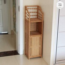 라탄서랍장 틈새 수납장 협탁 원목 심플 선반 모서리 캐비닛가구 등나무 거실 좁은 원룸, 기본, 베이지