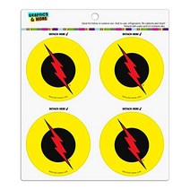 The Flash Reverse Flash Logo Refrigerator Fridge Locker Vinyl Circle Magnet Set, 1