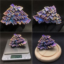 비스무트 무지개금속 비스무스 천연원석 비스무트결정 큐브, 네이비 X1048-142.1g