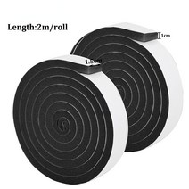 2m Foam Window Sealing Strips Windproof Sound-Proof Door Weather Stripping Dustproof Self-adhesive Ta, 1 roll, 01 Black 1.5