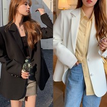 투버튼 베이직 하프 자켓 여성 정장 데일리 아우터