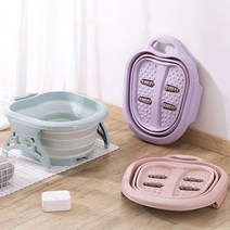 족욕통 접이식 족욕기 임산부족욕 습식 바닥 지압돌기 족탕기 족욕대야 발마사지, 퍼플
