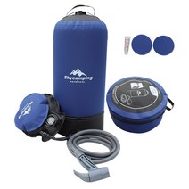 skycamping 휴대용 야외 캠핑 샤워기 발 펌프 10L PVC 압력 워터 가방, 02 Type 1