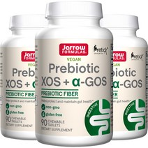 재로우 프리바이오틱스 XOS+GOS 츄어블 타블렛, 3개, 90정