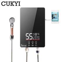 가스온수기 대용량전기온수기 전기온수기상향식 Cukyi 전기 탱크리스 온수기 6000w 인스턴트 난방 일정한 온도 가정용 욕실 샤워 기계 에너지 절약, 기본 모델 블라이