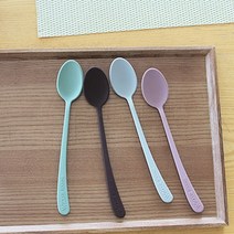 국내제작 윙커 파스텔 실리콘 스푼 4color, 브라운