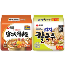 농심 안성탕면125g 5개 + 멸치칼국수89g 5개, 10개