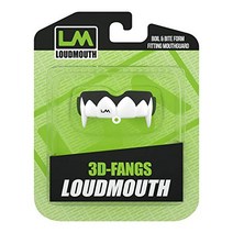 Loudmouth 스포츠 마우스 가드 | 3D 뱀파이어 송곳니 성인 및 청소년 마우스 가드 | 축구 농구 하키 MMA 복싱 라크로스 등을 위한 보일 앤 바이트 마우스가드, 3d Vampire Fangs - Black / G