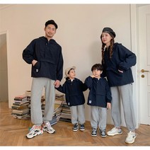 QZZ0026 엄마랑 아들 봄가을 간절기 빅포켓 바람막이 모자 모녀 맘커플 패밀리룩 등하원룩