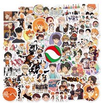 10 50 100 개/갑 일본 애니메이션 만화 Haikyuu 스티커 미적 노트북 자전거 기타 스케이트 보드 방수 stiker, 하나, 100PCS-100