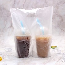 무지 비닐 컵캐리어 2구 1000장 테이크아웃컵캐리어, 단품, 단품