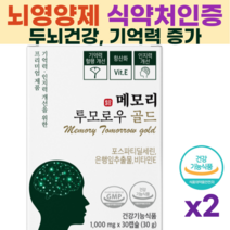 두뇌 영양제 포스파티딜세린 프리미엄 뇌건강 수험생 영양제 메모리 투모로우 식약처인증, 2개(30일분)