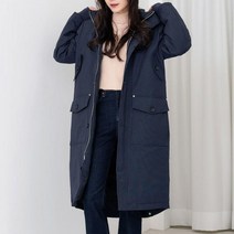 여성 오리털 롱패딩 네이비 1P 겨울 야상 점퍼 아우터