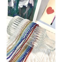 1mm 크리스탈 비즈 유광 베이직 AB시리즈 12종 컬러 구슬 마스크 스트랩 비즈 공예재료 (1줄-약160알), 토파즈