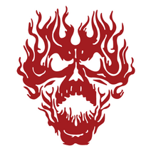 해골 꾸미기 자동차 스티커, D, 빨강색(레드), 1개