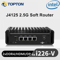 4x 인텔 i226V 2500M LAN 셀러론 J4125 2.5G 라우터 2xDDR4 HDMI1.4 DP1.2 팬리스 미니 PC OPNsense 방화벽 VPN 서버, CHINA, OPNsense + 미국, 4GB Ram 32GB SSD