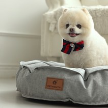 페톰스 멍몬스 도형 반려동물 커버분리형 방석 원형, 그레이