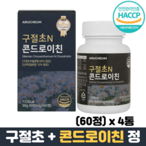 구절초 콘드로이친정 칼슘 보스웰리아 상어연골분말 우슬 초록입홍합 HACCP 관절영양제, 4통, 60정