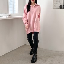 수키 [수키] 면혼방 오픈카라 기모맨투맨 1111361