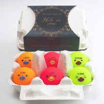 계란 골프공 선물 6구 삼색햇병아리 비비드 볼빅 비매트, 홀인원기념2