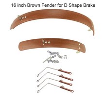 레트로 접이식 자전거 머드가드 윙 펜더 Dahon D5 HAC653 용 16 인치, [01] V Shape fender brown
