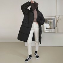 플랜데이 겨울 베이직 웰론 오버핏 롱 패딩 점퍼