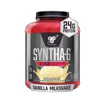 BSN SYNTHA 6 엣지 단백질 분말 가수분해 유청 미셀라 카세인 우유 분리 저설탕 24g 쿠키 N 크림 28인분, 바닐라 밀크셰이크, 48인분(1팩)