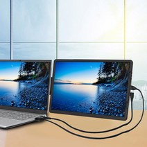 포터블모니터 14.1 인치 휴모니터 확장 화면 FHD 1920x1080 16/9 220Cd 사하기 쉬운 노북과 호환, 한개옵션0