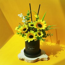 센터피스 디퓨저 개업 승진 축하 선물 돈들어오는 화분 해바라기 블루 장미 실내 방향제, 핑크장미, 120ml, 이슬꽃