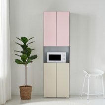 뉴비스포크 주방수납장 (600수납) HG015, 핑크, 베이지