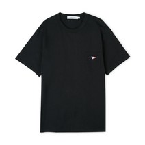 메종키츠네 남성 트리컬러 포켓 블랙 반팔티 FM00120KJ0010 BK