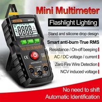 0V-500V 디지털 스마트 멀티 미터 트랜지스터 True RMS 자동 전기 커패시턴스 온도 저항 NCV 계산, 02 M107 black