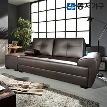 동서가구 모던 J9 BBCH 3인용 가죽 소파+스툴 DF621528, 라이트그레이