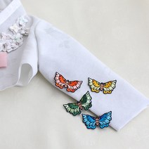 [원단쟁이] [1개]한복자수장식) 큰나비(4컬러) E2, 1개, 주황