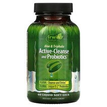Irwin Naturals 알로에 & 트리팔라 액티브 명품 및 유산균 액상 소프트젤 60정