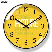 DFMEI 괘종시계 거실시계 심플 시계 괘종시계 무음소초 석영시계, 【초무음-블루종】8202-B 블랙박스, 10인치