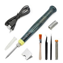 우드버닝툴 펜 인두기 5v 8w usb 납땜 인두 전기 키트 휴대용 터치 스위치 전기 납땜 인두 스테이션 용접 수리 납땜 인두 세트, 포장 3