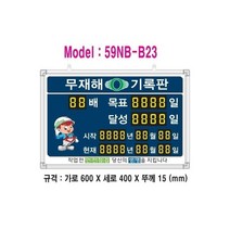 무재해기록판(넘버링 돌출형) 모델 59NB-B23 (수동식 숫자 돌림판) 규격 : 가로600X세로400X뚜께15(mm), 블랙알루미늄