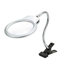 실용적인 LED 책상 고정 돋보기 스탠드 자바라형 확대경 돋보기 확대경, LED 돋보기 자바라 스탠드