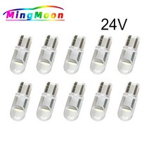 주차번호판 50 개 24V T10 LED W5W 168 2825 자동차 번호판 라이트 COB 웨지 주차 조명 사이드 도어 전구, 04 빨간