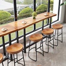티크 고재 나무 원목 바 의자 스툴 체어 보조 간이, 블랙 55CM