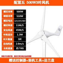 220v 12V24V 소형 풍력 발전기 세트 가정용 차량 자전거 발전 터빈 선박용 전원주택, 단일사이즈, E500W 12V24V48V
