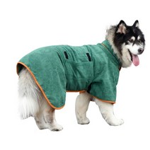 애완 동물 강아지 목욕 가운 수건 부드러운 슈퍼 흡수 목욕 가운 건조 수건 수분 잠옷 강아지 고양이 애완 동물 액세서리 wwo, XL, 협력사, 초록