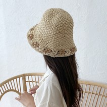 밀짚 여성여름모자 바캉스 라탄 벙거지 넓은챙 왕골