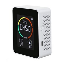 라돈측정기 냄새측정기 지능형 공기 오염 CO2 미터 가스 대기질 이산화탄소 감지기, 1.White