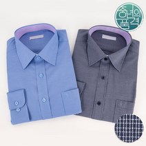 [기본핏] 면혼방 바스킷 체크 긴팔 신사 드레스 셔츠 3819