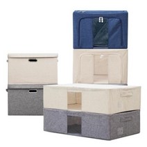 레보떼 패브릭 리빙박스 수납정리함 55L 66L 88L 100L 옷정리, 1개, 그레이 [66L] 2P