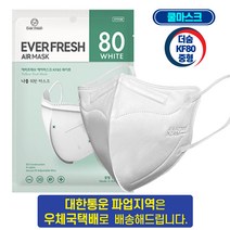 더숨 KF80 중형 숨쉬기 편한 새부리형 쿨링감소재 10매 50매 100매 에버프레쉬 보건용 마스크 1매입 개별포장, 화이트 50매